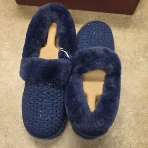 Skechers Navy Plush Women's Slippers